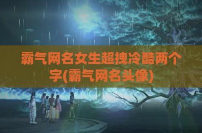 ​霸气网名女生超拽冷酷两个字(霸气网名头像)